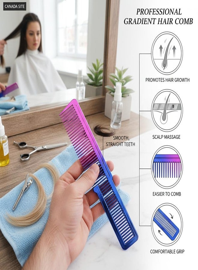 POCREATION Hair Styling Comb, 2-in-1 Cutting Styling Comb Carbon Teeth Hairdressing Tool for Precision Cutting, Sectionin Detangling Black Salon Comb for Men, Women Kids Home Use - Image 2