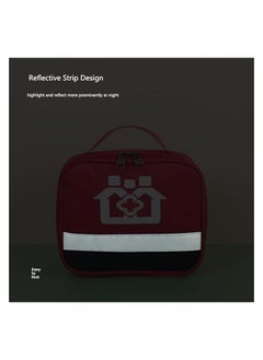 erorex Empty First Aid kit Bag, Red Medical Supplies Organizer Bag, Travel Medicine Bag Travel Rescue Pouch First Responder Storage Medicine Emergency Bag for Car Home Camping, Medium (Bag Only)  - Image 2