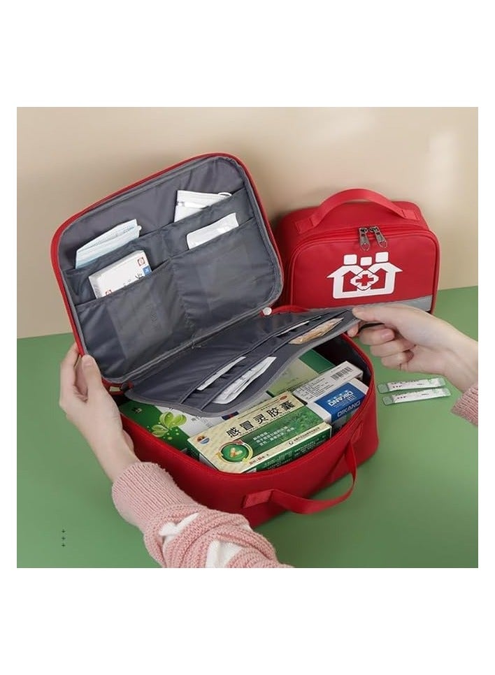 erorex Empty First Aid kit Bag, Red Medical Supplies Organizer Bag, Travel Medicine Bag Travel Rescue Pouch First Responder Storage Medicine Emergency Bag for Car Home Camping, Medium (Bag Only) - Image 4