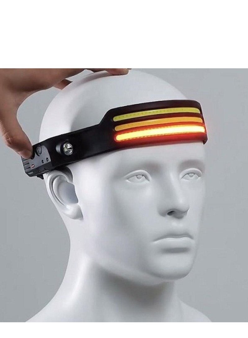 3 Rows Headlamp  Torch - Wireless LED Rechargeable Camping Headlamp, 230° Lighting Headlamp with Motion Sensor, Lightweight, Weatherproof, Headlamp with 2 Light Sources, Flashlight for Camping, Hikin - Image 3