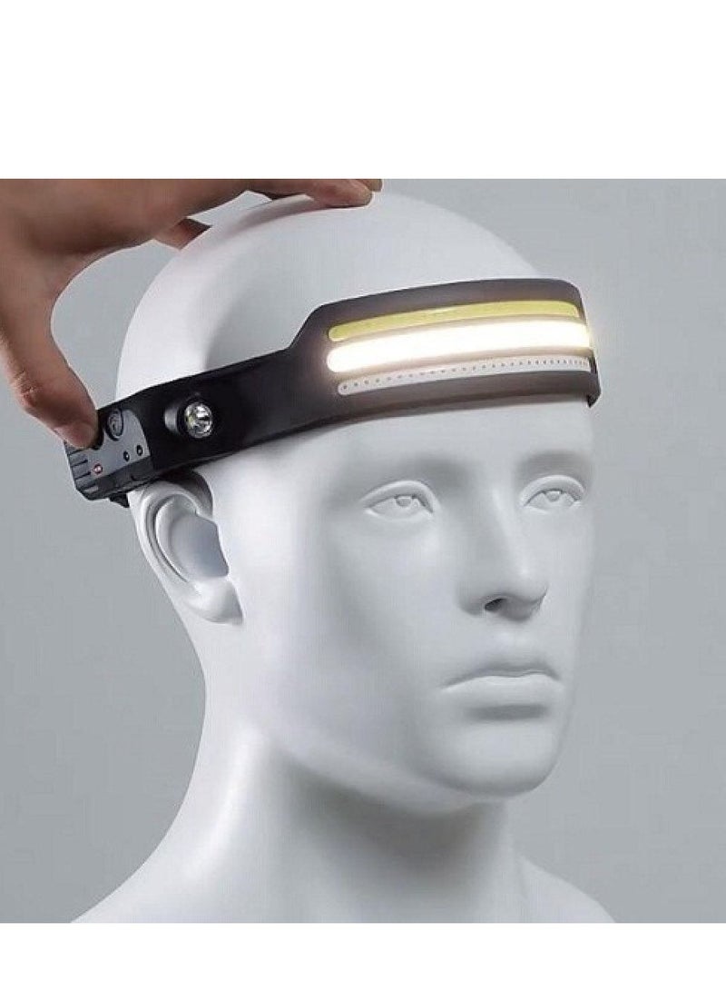 3 Rows Headlamp  Torch - Wireless LED Rechargeable Camping Headlamp, 230° Lighting Headlamp with Motion Sensor, Lightweight, Weatherproof, Headlamp with 2 Light Sources, Flashlight for Camping, Hikin - Image 4