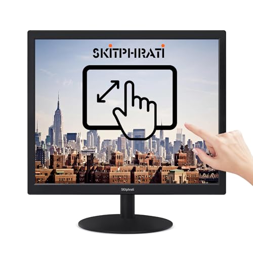 SKitphrati 17" Square 1280x1024 10-Point Multi Touch Screen Monitor with HDMI, VGA, Type B Ports, 75Hz, 5:4 Aspect Ratio, VESA Wall Mountable, PC Touch Monitor for PC POS Machine Windows - Image 1