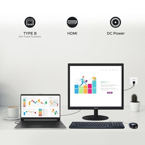 SKitphrati 17" Square 1280x1024 10-Point Multi Touch Screen Monitor with HDMI, VGA, Type B Ports, 75Hz, 5:4 Aspect Ratio, VESA Wall Mountable, PC Touch Monitor for PC POS Machine Windows - Image 4