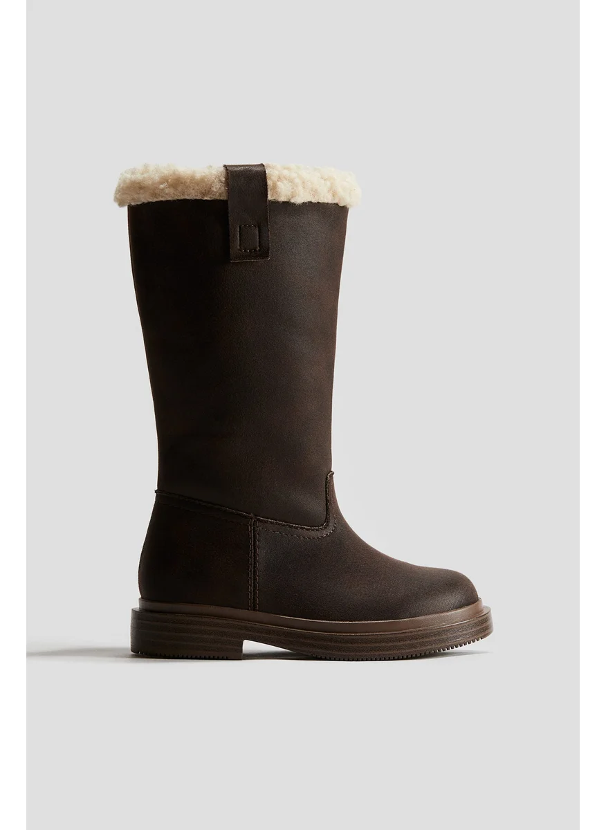 اتش اند ام Warm-Lined Calf-High Boots