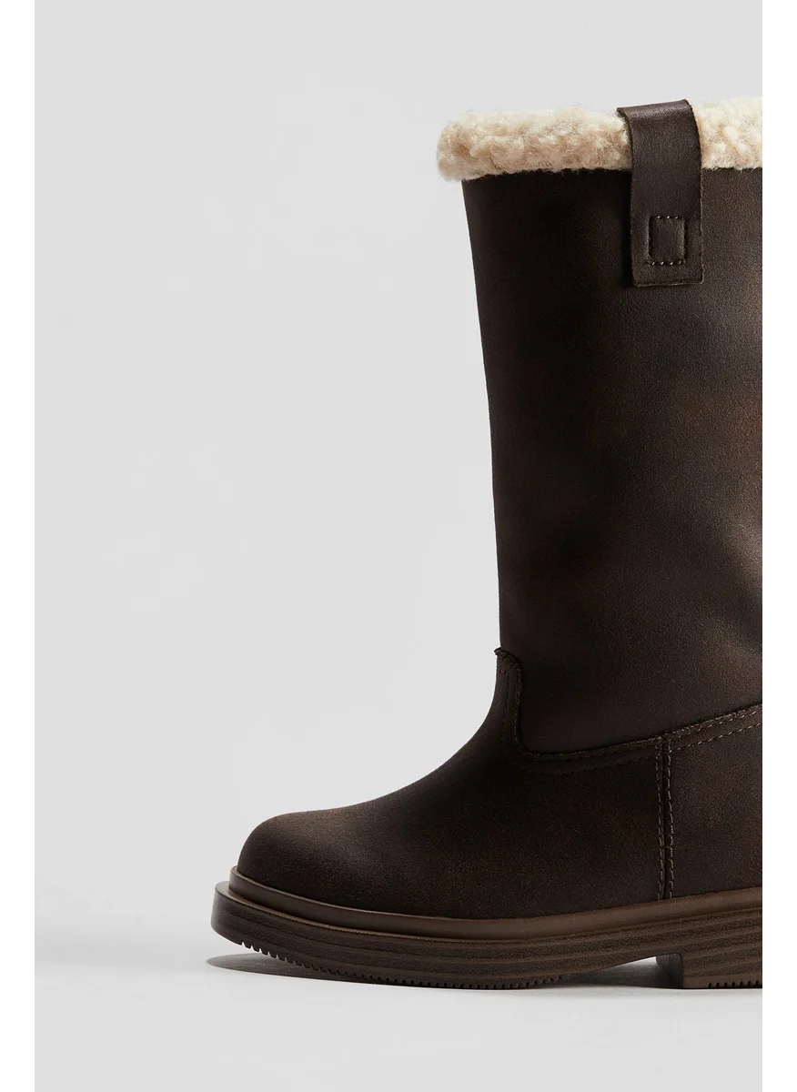 اتش اند ام Warm-Lined Calf-High Boots