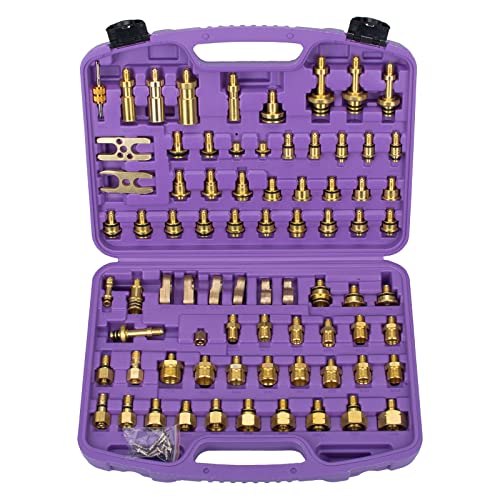 YFIXTOOL 77PCS Air Conditioning Leak Test Kit, Air Conditioning Leak Detector, A/C Compressor Detection Repair Tool Kit - Image 1
