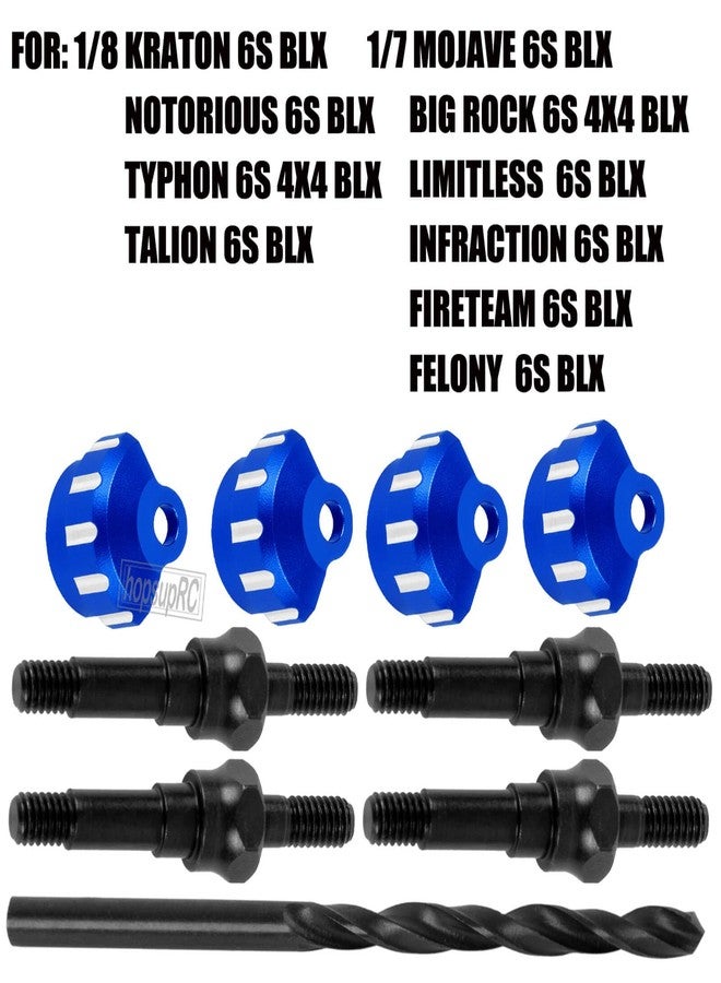 hopsupRC Shock Standoff Set&Shock Cap Protector Upgrade Parts for 1/8 KRATON/NOTORIOUS/OUTCAST/TYPHON 6S BLX,1/7 INFRACTION/MOJAVE/FIRETEAM 6S BLX.Shock Absorber Bracket Screw&Shock Cap.Navy Blue - Image 2