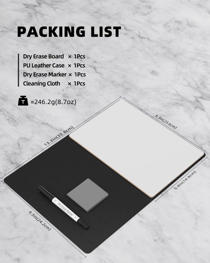 Excefore Small Dry Erase Board, Portable Reusable Desktop Notepad With Stand For Desk, Students Drawing, To Do List, 9.5 * 6.6In Memo White Board For Office, Home, And School (Black) - Image 2