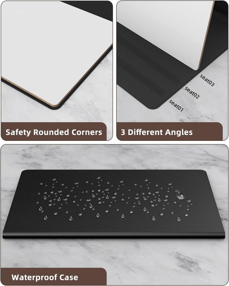 Excefore Small Dry Erase Board, Portable Reusable Desktop Notepad With Stand For Desk, Students Drawing, To Do List, 9.5 * 6.6In Memo White Board For Office, Home, And School (Black) - Image 4