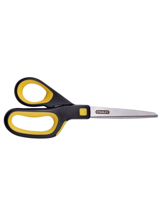 Stanley 8 Inch All-Purpose Ergonomic Scissor Sci8Est-Ylw Yellow Black  - Image 1
