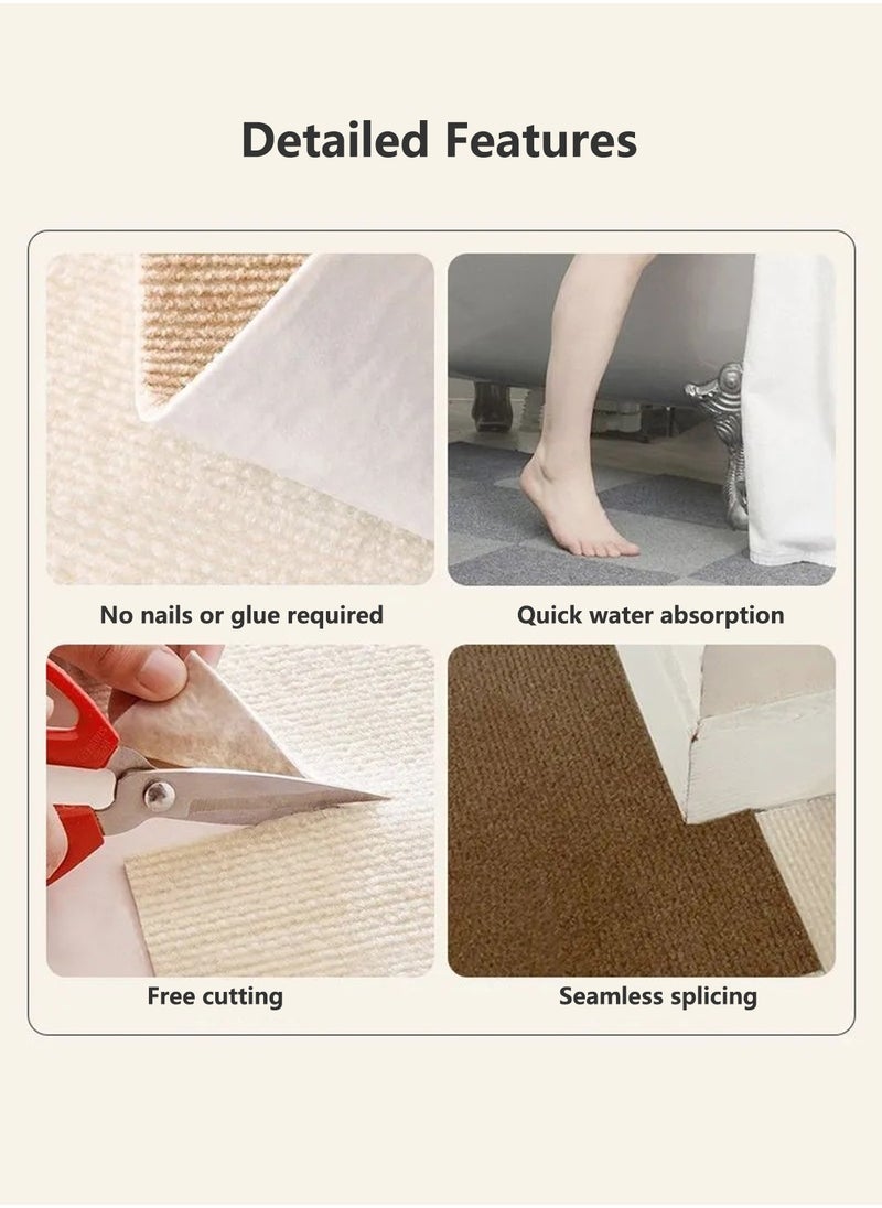 Sharpdo - 1-Pic of Carpet Tile, Peel And Stick, 40*200cm Non-Slip Self-Adhesive Square Carpet Floor Tile, Reusable Waterproof Carpet, Suitable For Living Room And Bedroom - Image 1
