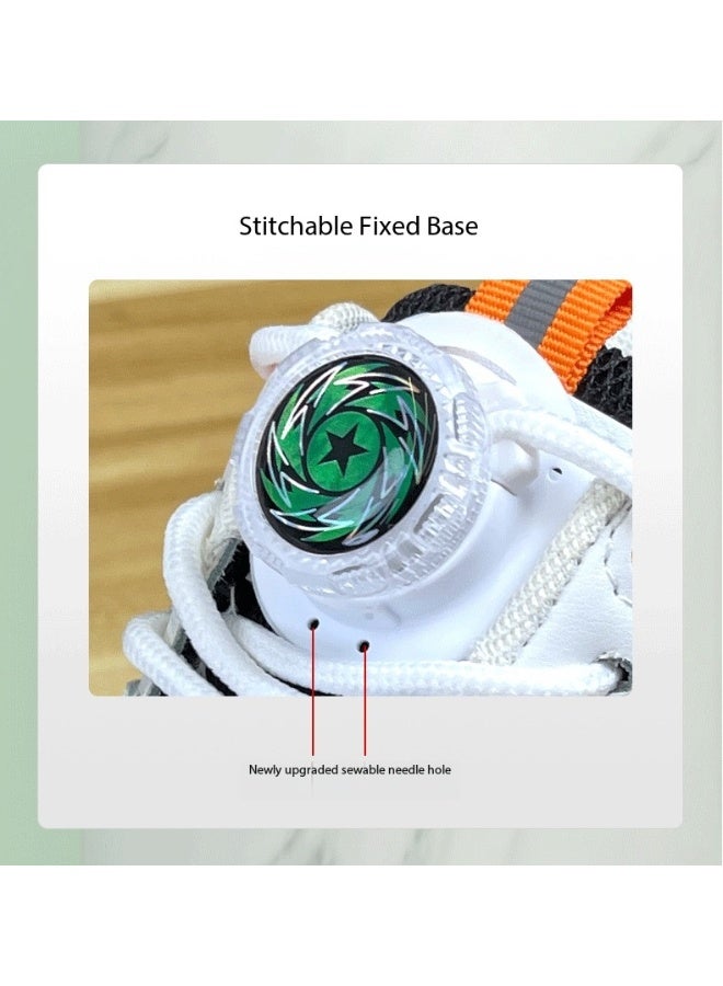jingpin Rotating Button No-Tie Shoelaces - White Pentagon, Large Buckle & Thick Rope Assembled Version, Suitable for Sports, Casual and Hiking Shoes - Image 3