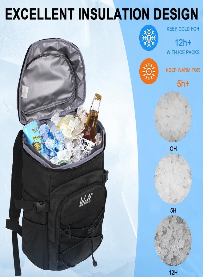 WOLT|Cooler Backpack,24 Cans Insulated Backpack Cooler Leakproof,Lightweight Soft Cooler Bag,Camping Cooler,Large Capacity Beach Cooler,Waterproof Travel Cooler Lunch Backpack for Hiking - Image 2