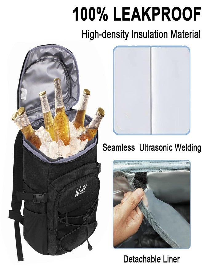 WOLT|Cooler Backpack,24 Cans Insulated Backpack Cooler Leakproof,Lightweight Soft Cooler Bag,Camping Cooler,Large Capacity Beach Cooler,Waterproof Travel Cooler Lunch Backpack for Hiking - Image 3