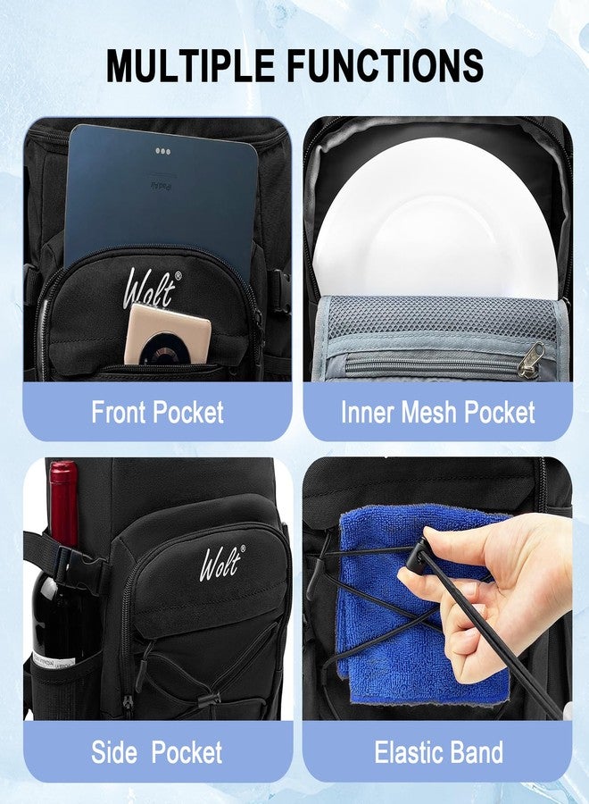 WOLT|Cooler Backpack,24 Cans Insulated Backpack Cooler Leakproof,Lightweight Soft Cooler Bag,Camping Cooler,Large Capacity Beach Cooler,Waterproof Travel Cooler Lunch Backpack for Hiking - Image 4