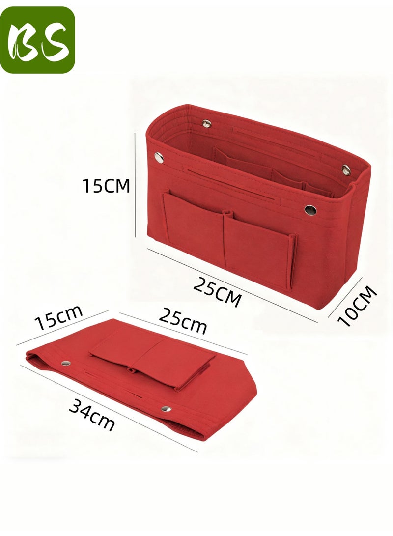 بي إس حقيبة متعددة الاستخدامات من اللباد | بطانة لتنظيم حقائب اليد النسائية | حقيبة تخزين من اللباد | مساحات تخزين متعددة لتصميم منظم، وداعًا للفوضى | خامة لباد عالية الجودة، خفيفة الوزن، وتوفر حماية داخلية | تصميم صغير يناسب جميع أنواع حقائب اليد - Image 2