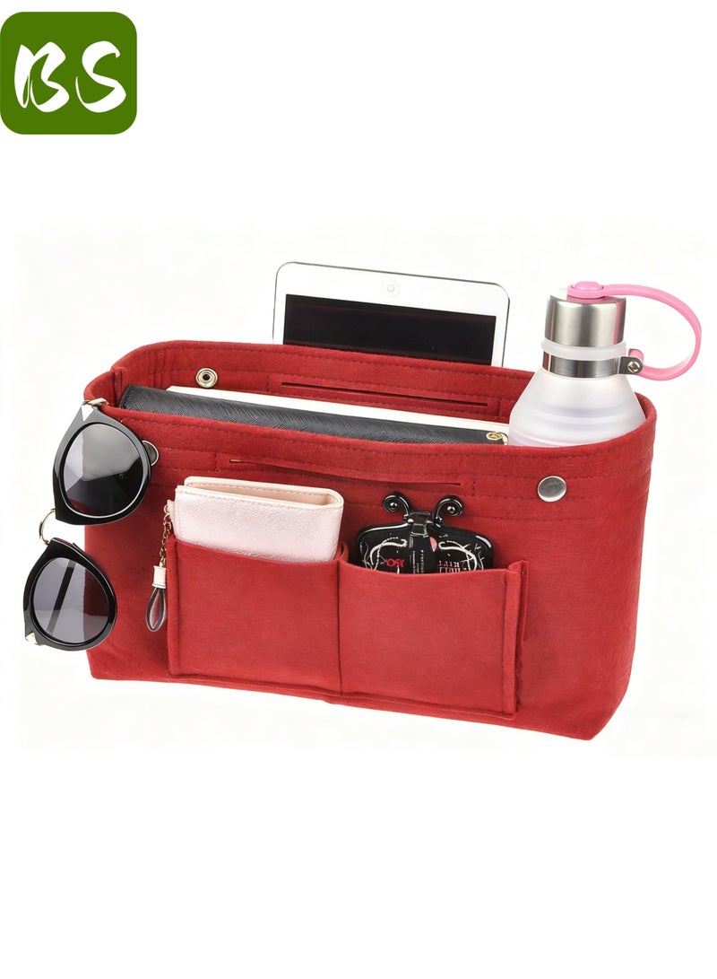 بي إس حقيبة متعددة الاستخدامات من اللباد | بطانة لتنظيم حقائب اليد النسائية | حقيبة تخزين من اللباد | مساحات تخزين متعددة لتصميم منظم، وداعًا للفوضى | خامة لباد عالية الجودة، خفيفة الوزن، وتوفر حماية داخلية | تصميم صغير يناسب جميع أنواع حقائب اليد - Image 3