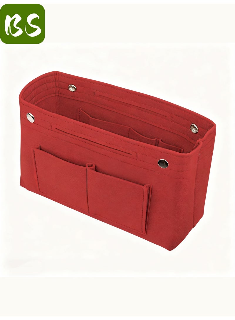 بي إس حقيبة متعددة الاستخدامات من اللباد | بطانة لتنظيم حقائب اليد النسائية | حقيبة تخزين من اللباد | مساحات تخزين متعددة لتصميم منظم، وداعًا للفوضى | خامة لباد عالية الجودة، خفيفة الوزن، وتوفر حماية داخلية | تصميم صغير يناسب جميع أنواع حقائب اليد - Image 1