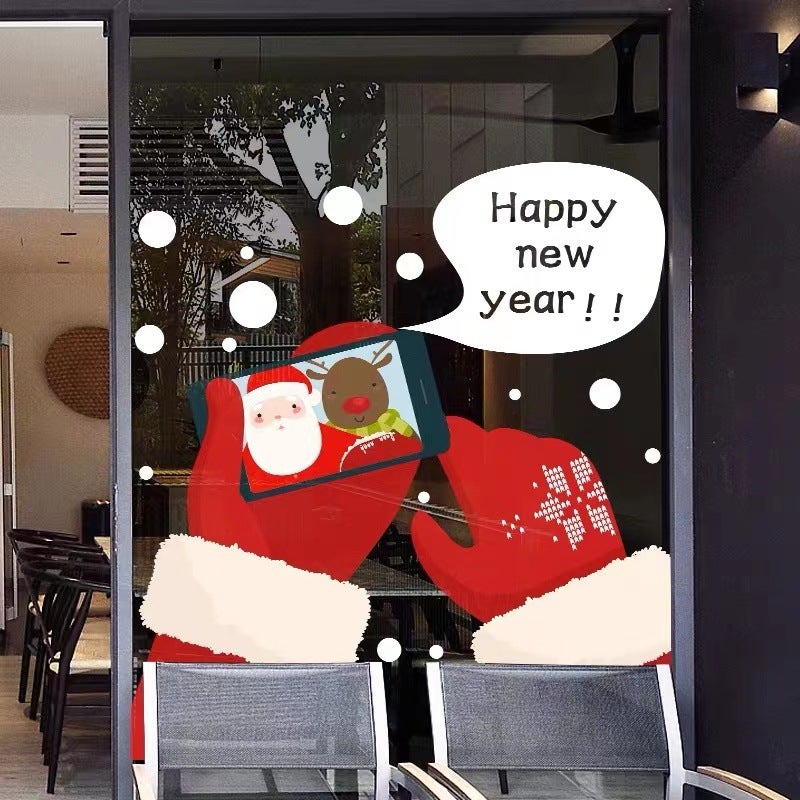 2026 New Year And Christmas Decorative Glass Stickers Santa Claus Electrostatic Stickers Window Stickers Door Stickers Window Stickers Wall Stickers - Image 5