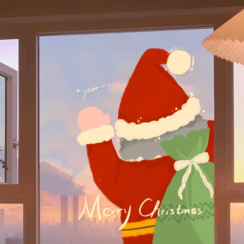 2026 New Year And Christmas Decorative Glass Stickers Santa Claus Electrostatic Stickers Window Stickers Door Stickers Window Stickers Wall Stickers - Image 4