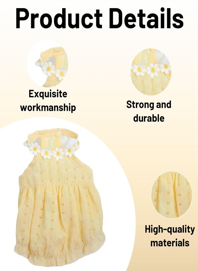 VayuSrot Cat Dress, Dog Dress, Yellow Pet Dress for Small Cats and Dogs, Comfortable Winter Outfit for Special Occasions, Photography, Social Media, Fits Pets 8-11 Jin, Back Length 35cm, Chest 45cm - Image 3