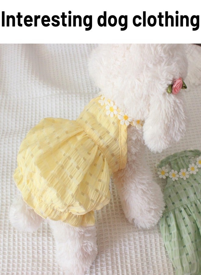 VayuSrot Cat Dress, Dog Dress, Yellow Pet Dress for Small Cats and Dogs, Comfortable Winter Outfit for Special Occasions, Photography, Social Media, Fits Pets 8-11 Jin, Back Length 35cm, Chest 45cm - Image 4