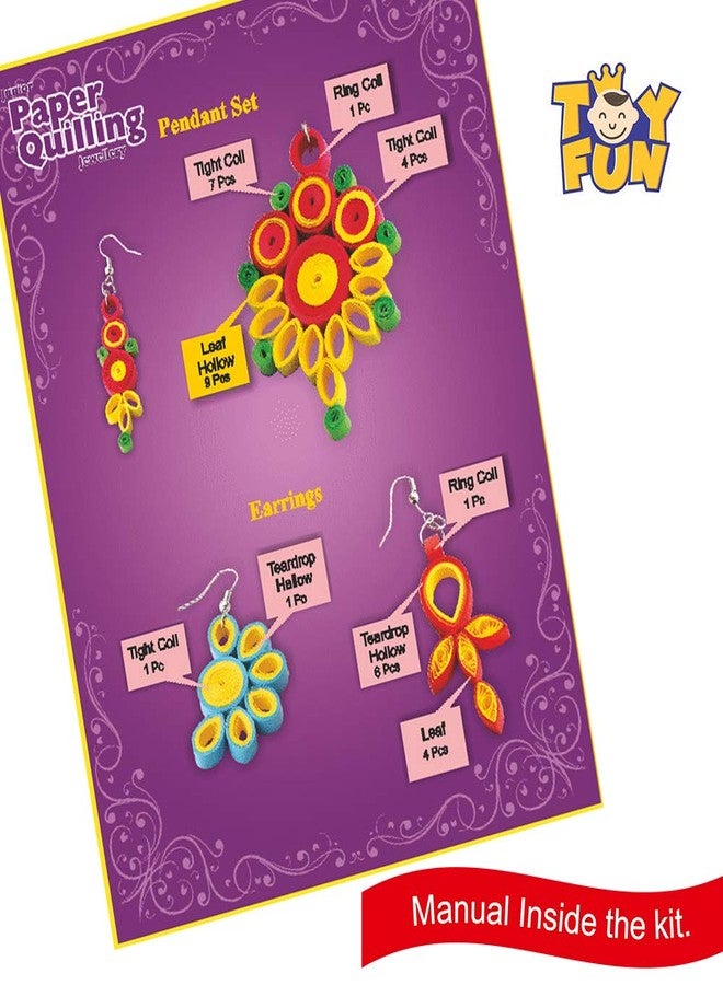 TOY FUN Paper Quilling Jewellery Jr: Art and Craft for Kids & Girls 5 Years and Above, Multicolor - Image 5