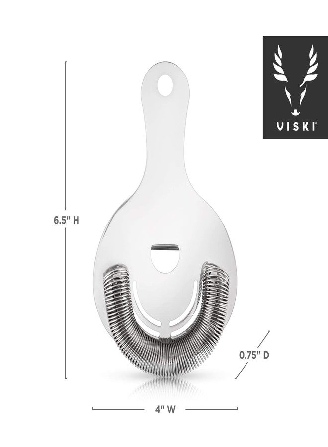 Viski Hawthorne and Bartending Strainer - Stainless Steel Bar Cocktail Strainer for Drinks with Handles - Image 3