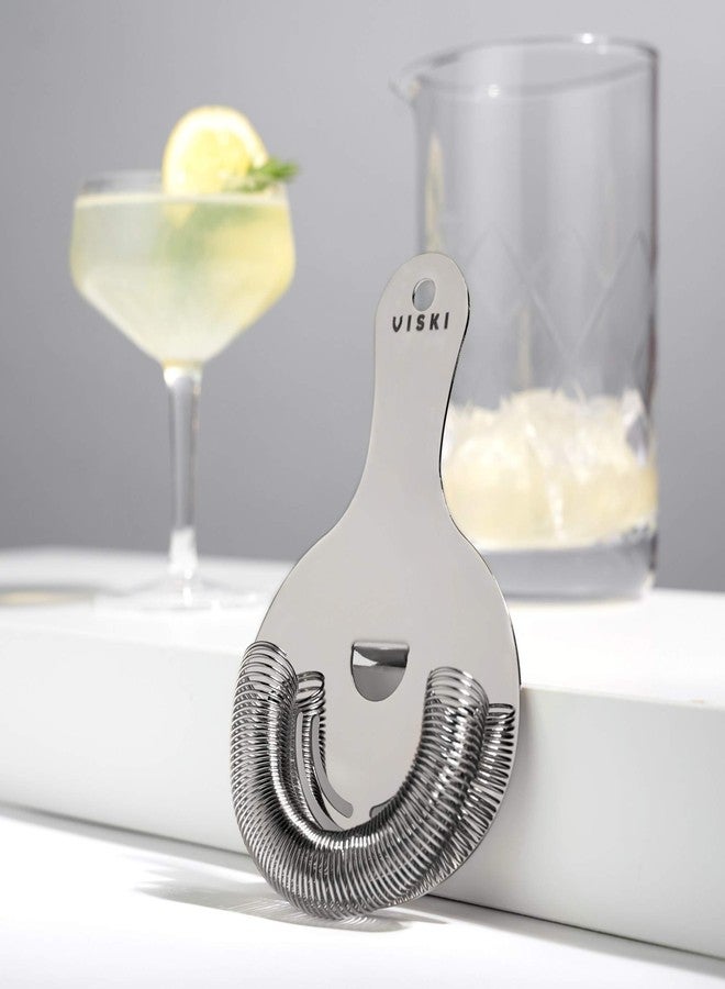 Viski Hawthorne and Bartending Strainer - Stainless Steel Bar Cocktail Strainer for Drinks with Handles - Image 2