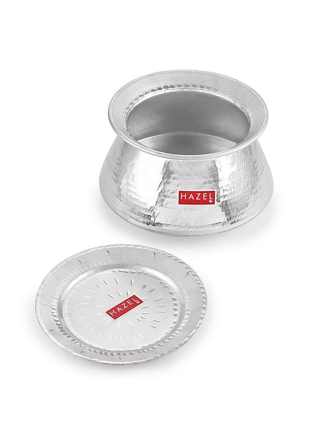 Hazel هازل ألفا وعاء طهي من الفولاذ المقاوم للصدأ مع غطاء، قاع دائري سميك، 22.5 سم، 3 لتر، فضي - Image 1