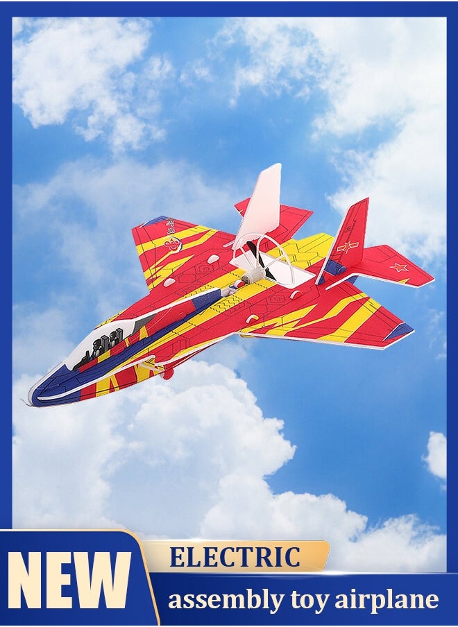 Generic - Foam electric plane, Su-27 fighter jet with twin wings, electric night light, rechargeable electric glider, crash-resistant model plane - Image 1