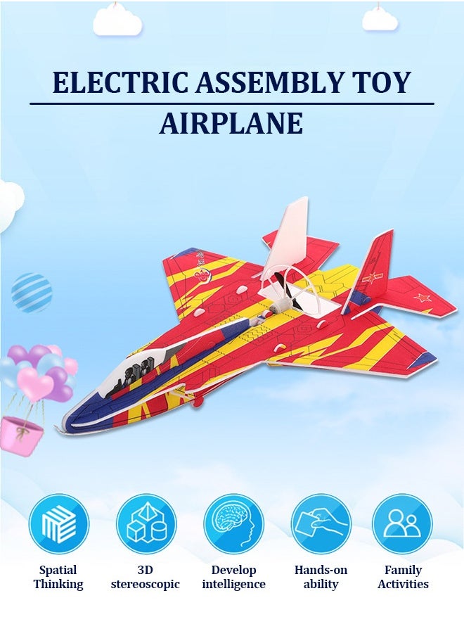Generic - Foam electric plane, Su-27 fighter jet with twin wings, electric night light, rechargeable electric glider, crash-resistant model plane - Image 1