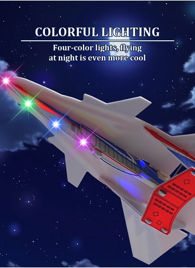 Generic - Foam electric plane, Su-27 fighter jet with twin wings, electric night light, rechargeable electric glider, crash-resistant model plane - Image 1