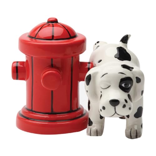 Pacific Giftware Dalmation Dog with Fire Hydrant Ceramic Magnetic Salt & Pepper Shaker Set Novelty Gift - Image 2