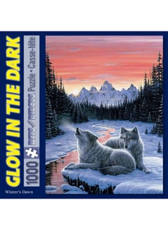 Bits and Pieces Bits and Pieces - 1000 Piece Glow in The Dark Puzzle - Winter's Dawn, Snowy Winter, Wolf - by Artist Jeff Tift - 1000 pc Jigsaw  - Image 5
