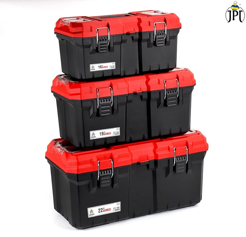 JPT صندوق أدوات بلاستيكي فائق التحمل بحجم 16 بوصة من سلسلة JPT برو مع تصميم مقاوم للغبار والرطوبة للاستخدام المهني الصناعي - Image 3