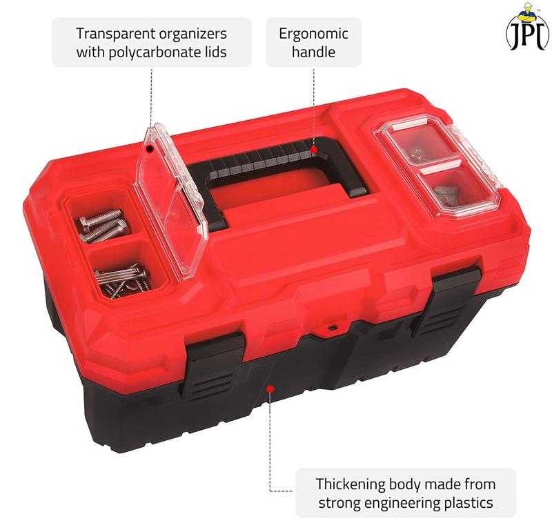 JPT صندوق أدوات بلاستيكي فائق التحمل بحجم 16 بوصة من سلسلة JPT برو مع تصميم مقاوم للغبار والرطوبة للاستخدام المهني الصناعي - Image 5
