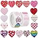 UOOEFUN 1000 Pieces Colorful Love Heart Stickers for Holiday Decorations Christmas Wedding 1 Inch 2 Rolls - Image 3