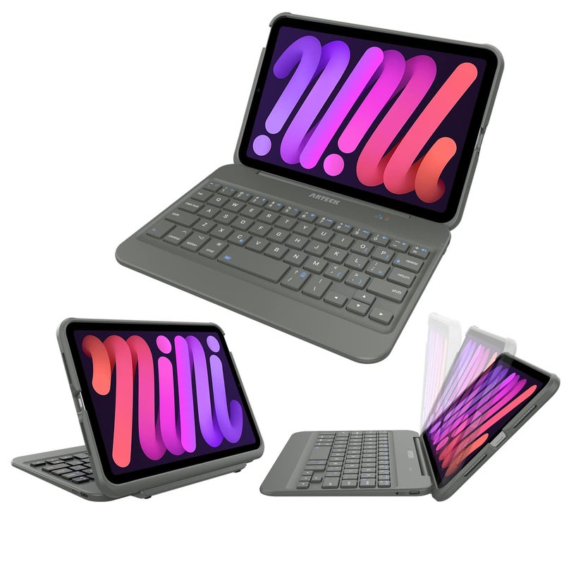 Arteck iPad Mini A17 Pro (8.3-inch) Keyboard Case, Bluetooth Keyboard with Protection Shockproof Case for Apple 8.3-inch iPad Mini A17 Pro and Mini 6 - Image 3