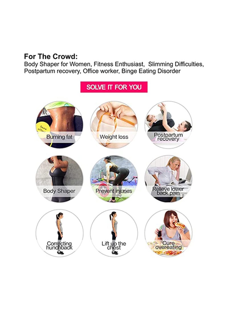 SYOSI Waist Trainer Body Shaper Underbust Waist Corsets for Women Latex 9 Steel Bones Breathable Plus Size Tight Fit for Waist Training Help with Posture L - Image 4