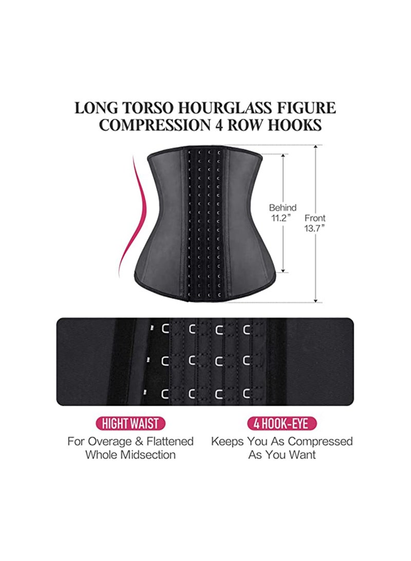 SYOSI Waist Trainer Body Shaper Underbust Waist Corsets for Women Latex 9 Steel Bones Breathable Plus Size Tight Fit for Waist Training Help with Posture L - Image 2