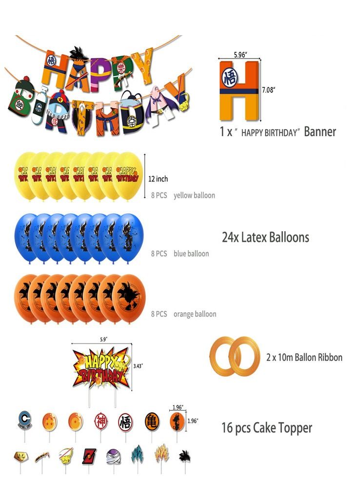 Beauenty Dragon ball ManThemed Birthday Party Decoration - Image 3