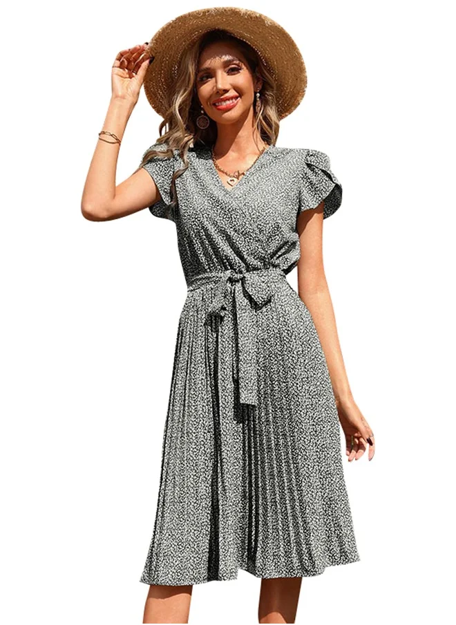 يونيكي Black Printed Knee length Dress