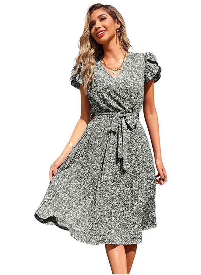 يونيكي Black Printed Knee length Dress