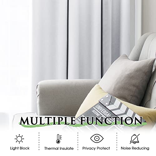 KGORGE Blackout Curtain Liners for Window - Easy Install with Top Tab/Grommets, Light Blocking Privacy Curtain Drapes for 63" Length Panels (2 Pcs, 50"x 59" Each, Grayish White, Rings Included) - Image 5
