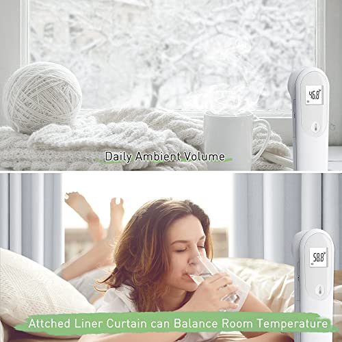 KGORGE Blackout Curtain Liners for Window - Easy Install with Top Tab/Grommets, Light Blocking Privacy Curtain Drapes for 63" Length Panels (2 Pcs, 50"x 59" Each, Grayish White, Rings Included) - Image 3