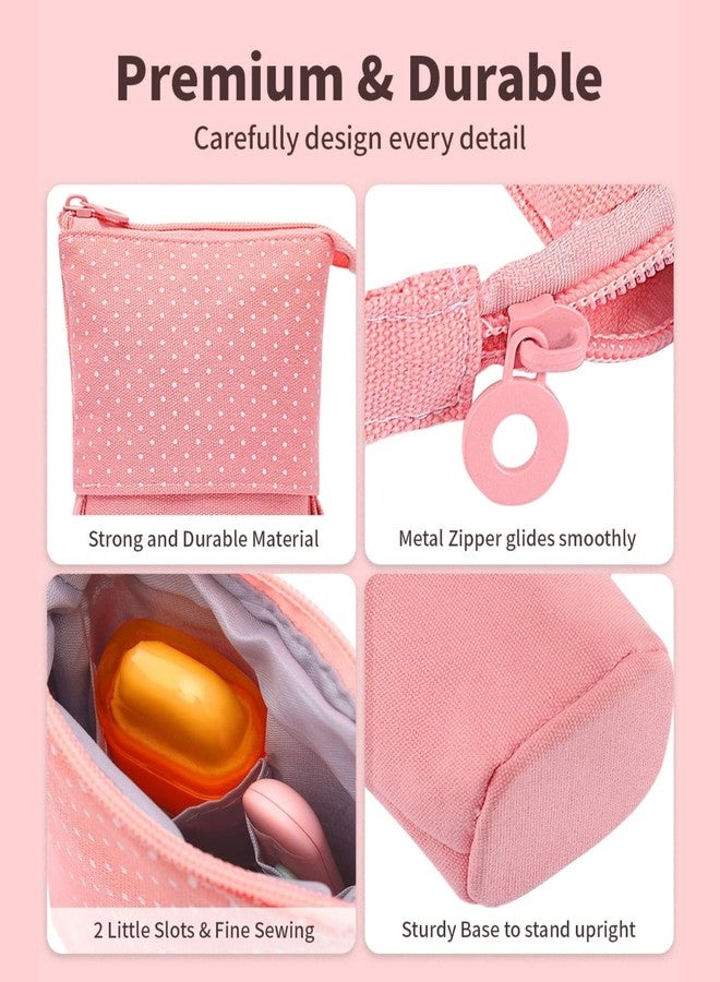 Storite Standing Up Pencil Case Stationery Items for Girls and Boys Canvas Bags Pen Pencil Pouch Case for School College & Office,Cute Stationary Box Organizer for Daily Use,Gifts for Kids - Pink - Image 4