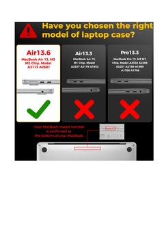 Zexen Case Compatible for New MacBook Air 13.6 inch M3 A3113 M2 A2681 with Touch ID, 2024 2023 2022 Release, Plastic Hard Shell, Smooth Shiny Surface, Crystal Clear  - Image 4