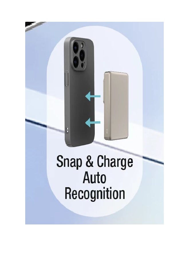 Nine 15W Magnetic Wireless Q Power MAG L3 5000mAh - Silver - Image 1