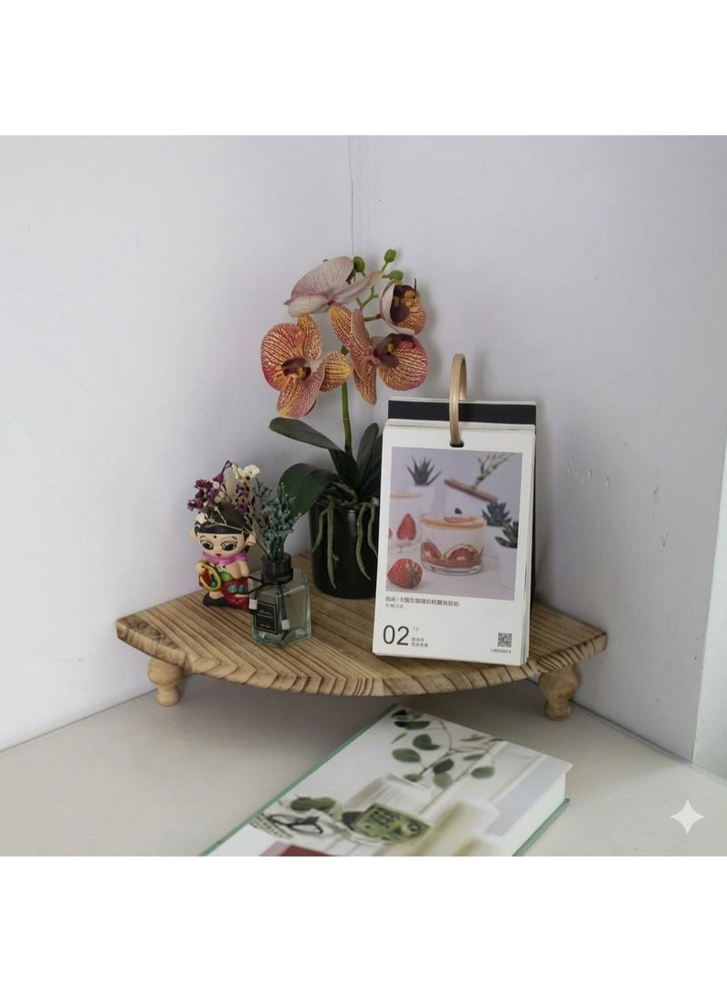 1pc Antique Wooden Corner Shelf, Used As Display Rack On Kitchen, Coffee Bar, Farmhouse